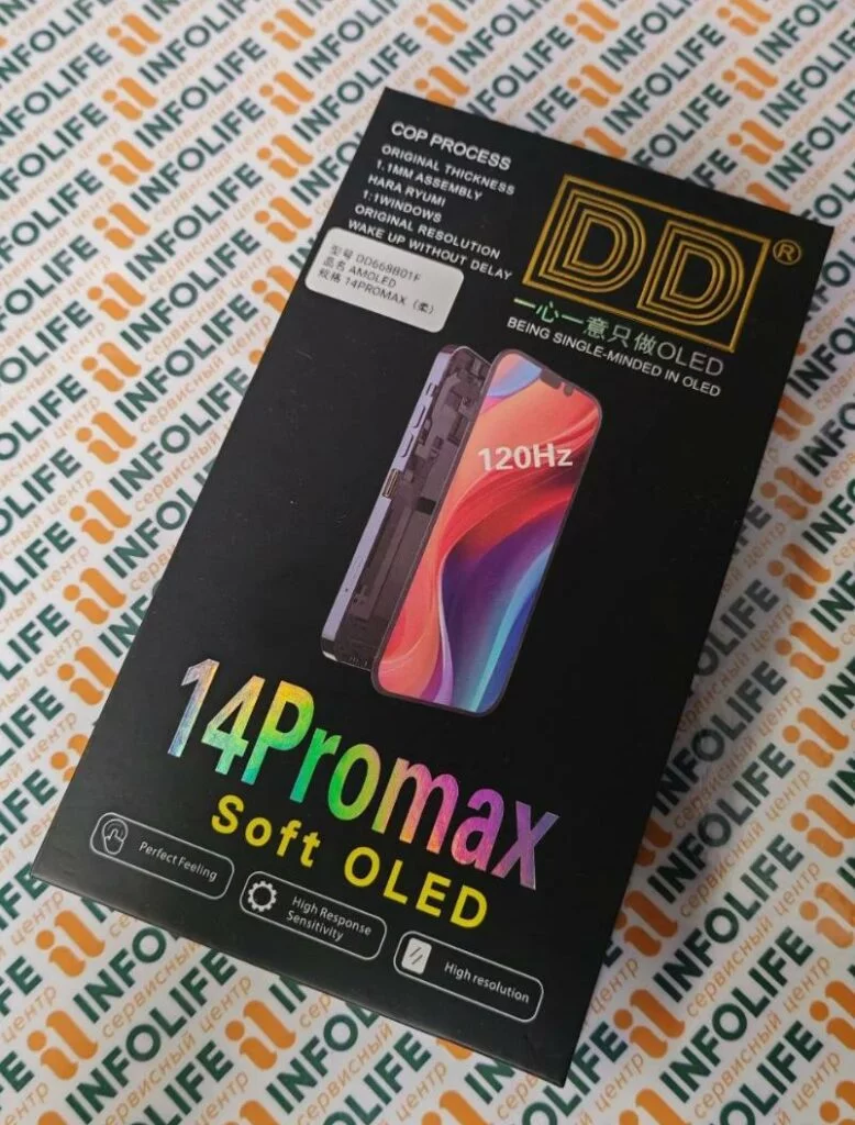 Дисплей для iPhone 14 Pro Max (A2895) в сборе с тачскрином Черный — DD (Soft OLED, Full HD, 120 Гц)