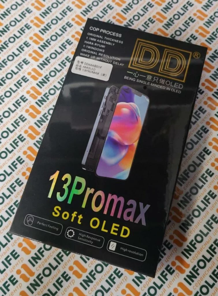 Дисплей для iPhone 13 Pro Max (A2645) в сборе с тачскрином Черный — DD (Soft OLED, Full HD, 120 Гц)